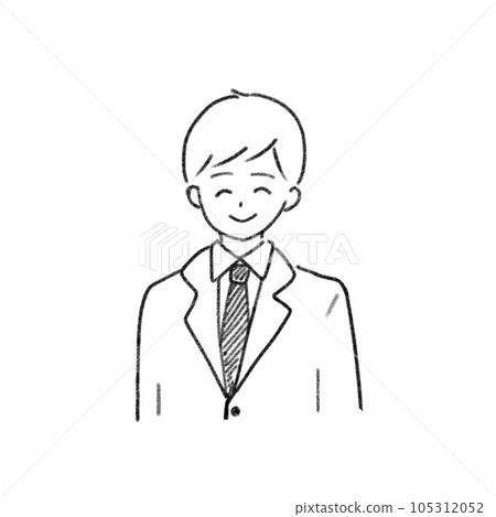 微笑的商人簡單的線條畫 微笑的商人簡單的線條畫 105312052