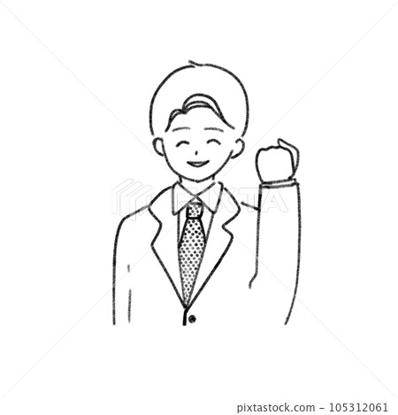 微笑的商人簡單的線條畫 微笑的商人簡單的線條畫 105312061