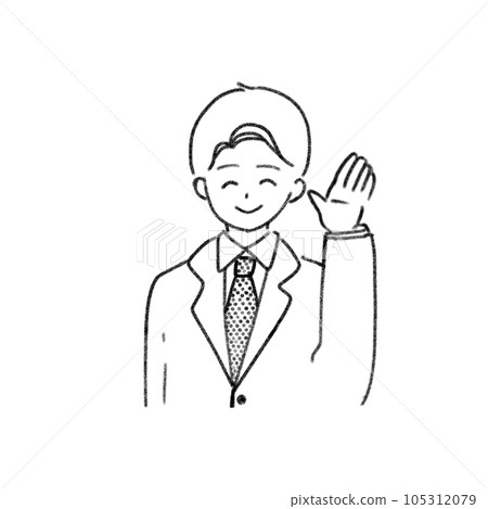 微笑的商人簡單的線條畫 微笑的商人簡單的線條畫 105312079