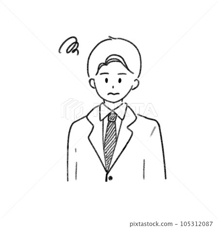 微笑的商人簡單的線條畫 微笑的商人簡單的線條畫 105312087