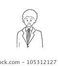 Smiling businessman simple line drawing 105312127