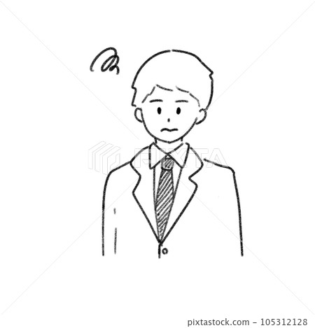 Smiling businessman simple line drawing Smiling businessman simple line drawing 105312128