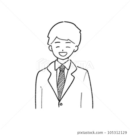 微笑的商人簡單的線條畫 微笑的商人簡單的線條畫 105312129