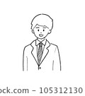 Smiling businessman simple line drawing 105312130
