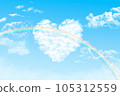 心雲和彩虹漂浮在藍天 105312559
