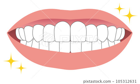 嘴巴插畫清潔牙齒 嘴巴插畫清潔牙齒 105312631