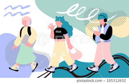 想像Z世代的流行青年插畫 105312632