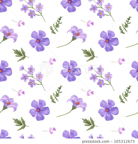 Flower watercolor pattern seamless png 105312673