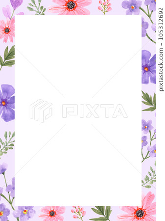 Flower frame watercolor png Flower frame watercolor png 105312692