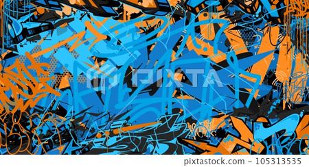 Abstract Urban Style Hiphop Graffiti Street Art Vector Illustration Background Template Abstract Urban Style Hiphop Graffiti Street Art Vector Illustration Background Template 105313535