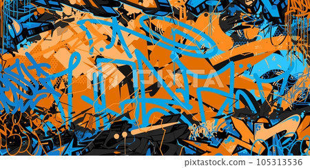 Colorful Abstract Urban Style Hiphop Graffiti Street Art Vector Illustration Background Template Colorful Abstract Urban Style Hiphop Graffiti Street Art Vector Illustration Background Template 105313536