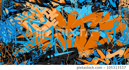 Colorful Abstract Urban Style Hiphop Graffiti Street Art Vector Illustration Background Template Colorful Abstract Urban Style Hiphop Graffiti Street Art Vector Illustration Background Template 105313537