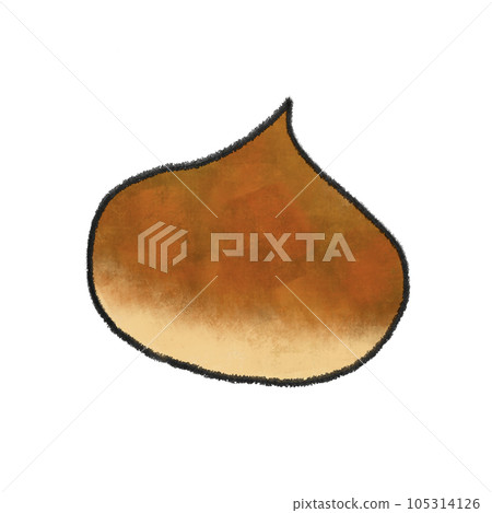 Contoured watercolor hand-drawn chestnut illustration Contoured watercolor hand-drawn chestnut illustration 105314126