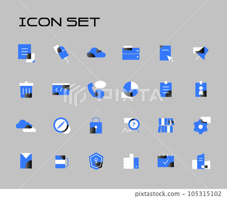 Simple Gradient Point Icon Set  105315102