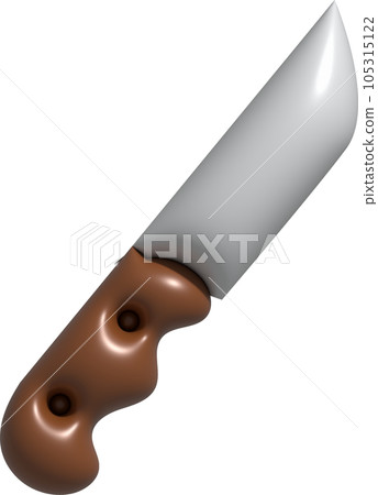 3D illustration folding knife camping, compact expedition knife. Penknife multi-tool. 105315122