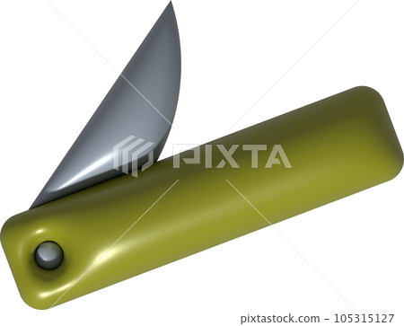 3D illustration folding knife camping, compact expedition knife. Penknife multi-tool. 3D illustration folding knife camping, compact expedition knife. Penknife multi-tool. 105315127