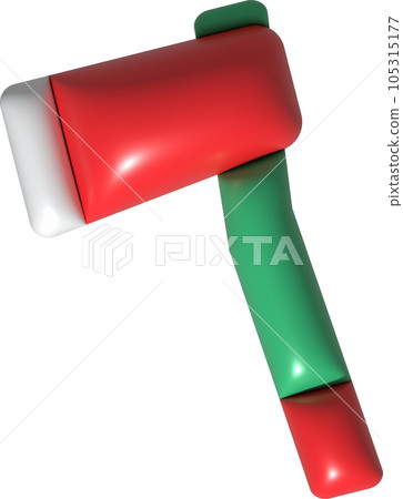 3d illustration ax camping and hiking equipment. 3d illustration ax camping and hiking equipment. 105315177