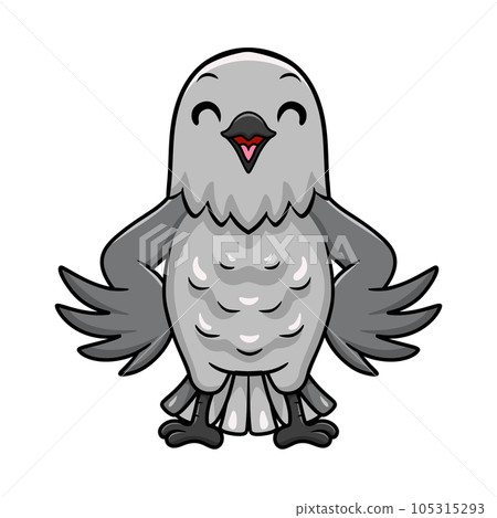 Cute northern mockingbird cartoon posing Cute northern mockingbird cartoon posing 105315293