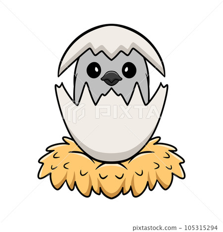 Cute northern mockingbird cartoon inside from egg Cute northern mockingbird cartoon inside from egg 105315294