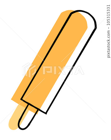 Illustration material of simple thin orange flavored popsicles Illustration material of simple thin orange flavored popsicles 105315331