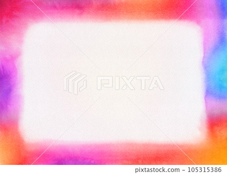Hand-drawn flashy color frame with beautiful watercolor bleeding Hand-drawn flashy color frame with beautiful watercolor bleeding 105315386
