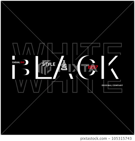 Vector illustration of graphic letters, black white, for t-shirts, shirts, hoodies, prints and other uses 105315743