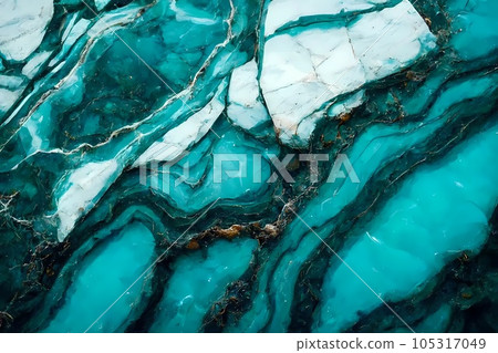 Abstract background of stone texture. Turquoise marble pattern 105317049
