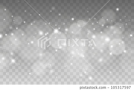 Bokeh lights isolated. Vector background with gold sparkles 105317597