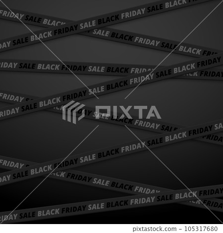 Black Friday sale banner with caution lines isolated on black background Black Friday sale banner with caution lines isolated on black background 105317680