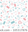 Different football silhouettes seamless pattern. Vector background. 105317876