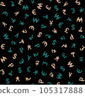 Symbols of various currencies seamless pattern. Vector background. 105317888