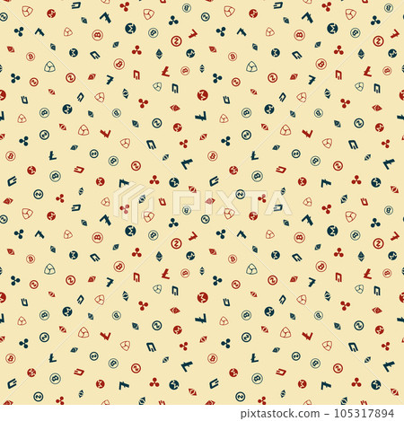 Cryptocurrency financial Items. Seamless pattern. Vector background. Cryptocurrency financial Items. Seamless pattern. Vector background. 105317894