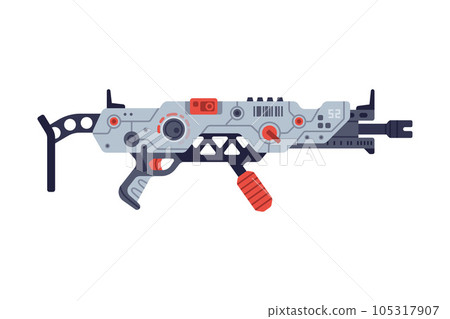 Fantastic Weapon and Raygun as Destructive Energy Gun Vector Illustration Fantastic Weapon and Raygun as Destructive Energy Gun Vector Illustration 105317907