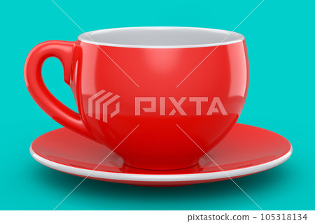 Ceramic coffee cup for cappuccino, americano, espresso, mocha, latte on green 105318134