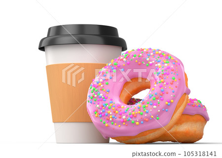 Paper coffee cup for cappuccino, americano, espresso, mocha, latte on white Paper coffee cup for cappuccino, americano, espresso, mocha, latte on white 105318141