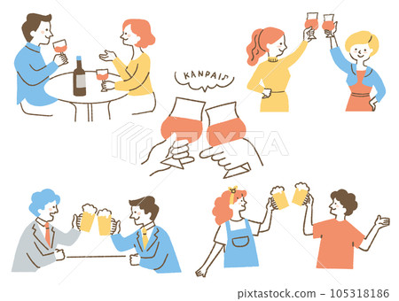 喝酒的人集_顏色 105318186