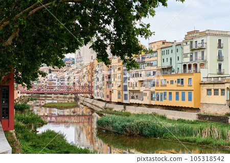 View of old town Girona, Catalonia, Spain, Europe. Summer travel. View of old town Girona, Catalonia, Spain, Europe. Summer travel. 105318542