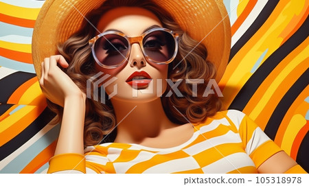 Beautiful woman enjoying beach Beautiful woman enjoying beach 105318978