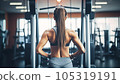Fitness woman doing exercise in gymnasium, genertive AI. 105319191