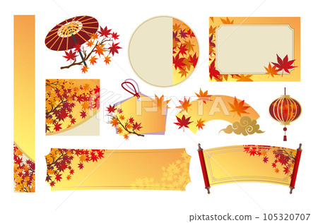 Autumn autumn leaves frame background 105320707
