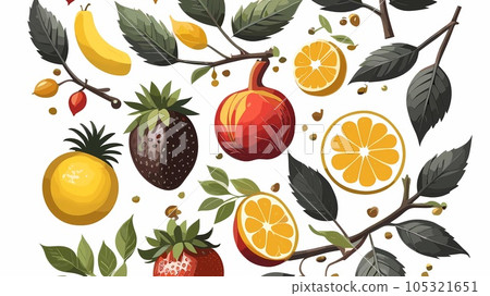 fruit pattern of fresh fruits wallpaper vector background  105321651