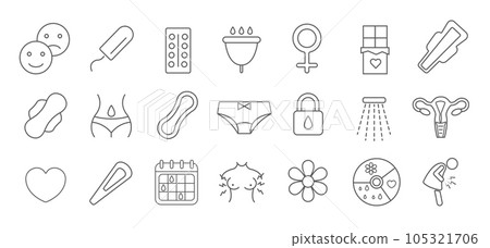 Menstruation Icons Menstruation Icons 105321706
