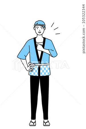 穿著法衣參加夏日祭的男人，撞到了胸口 105322344