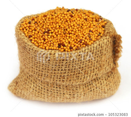 Golden Mustard in a sack bag 105323083