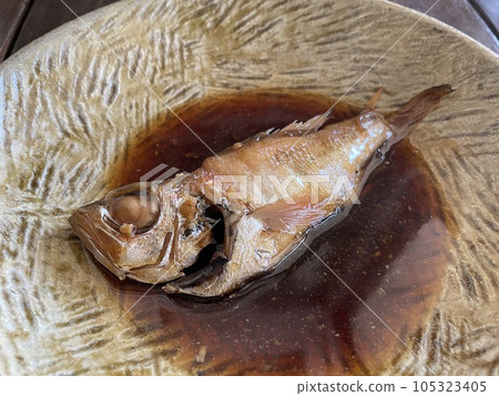 Braised blackthroat seaperch: A Japanese dish featuring high-grade white fish. 105323405