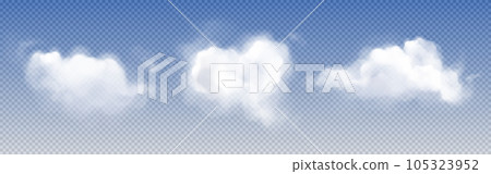 Realistic white clouds set 105323952