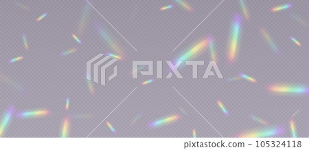 Rainbow refraction overlay, prism light effect, leak flare. Rainbow refraction overlay, prism light effect, leak flare. 105324118