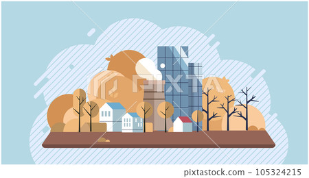 Planet Earth in smoke, plastic, garbage. Toxic air pollution. Greenhouse effect of CO2. Earth with reasons of destroying. Saving the planet, World Environment Day. Ecological catastrophy. Save Earth 105324215