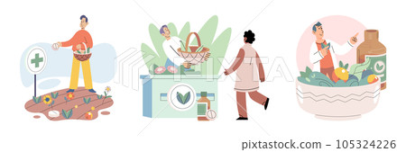 Herbal oils natural medicines. Scientist or doctor making alternative medicine herb, mortar, laboratory glassware plant in tube, flower. Doctor checking medicinal herbs. Herbal medicine. Drug research Herbal oils natural medicines. Scientist or doctor making alternative medicine herb, mortar, laboratory glassware plant in tube, flower. Doctor checking medicinal herbs. Herbal medicine. Drug research 105324226