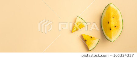 西瓜 小玉 黃色 頂視圖 圖案 Yellow watermelon スイカ 黄色 黄西瓜 黄肉西瓜 西瓜 小玉 黃色 頂視圖 圖案 Yellow watermelon スイカ 黄色 黄西瓜 黄肉西瓜 105324337